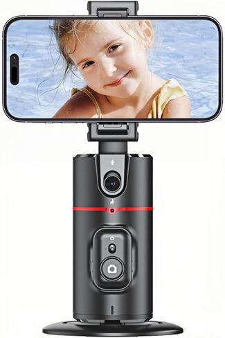 【2 Lights】 360°Rotation Face Auto Tracking Tripod 4''-7'' Phone Holder with Remote Selfie Stick,No App,Gesture Control, for Vlog,Tiktok, Compatible with iPhone Android. FA-CE 2(Light) in Kuwait