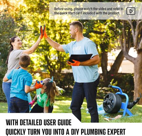 POPULO 50FT×5/16" Drain Cleaner Machine, Electric Drain Auger Drain Snake 50 Ft, For 1"-3" Pipe. With 4 Cutters, Air Foot Switch. in Kuwait