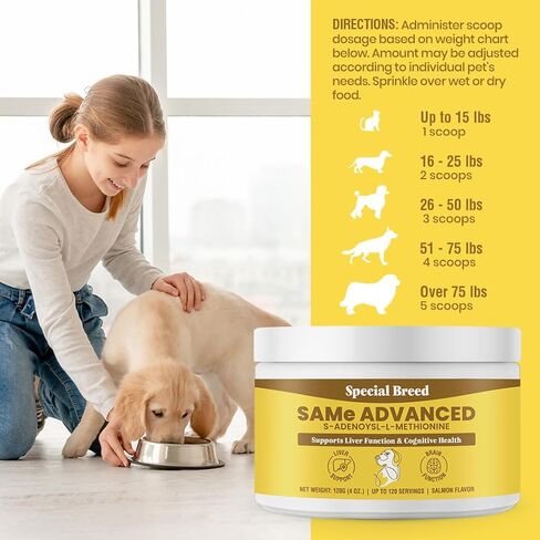 Same for Dogs - S-Adenosyl-L-Methionine, Same Advanced, Liver Support Supplement for Dogs, Brain and Cognitive Support, Sam e for Dogs (120 Grams) in Saudi Arabia
