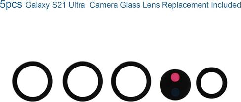 5pcs OEM Original Galaxy S21 Ultra Camera Glass Lens Replacement for Samsung Galaxy S21 Ultra with Adhesive Preinstalled and Repair Tools Kit (5pcs Camera Glass Lens Total) in Kuwait