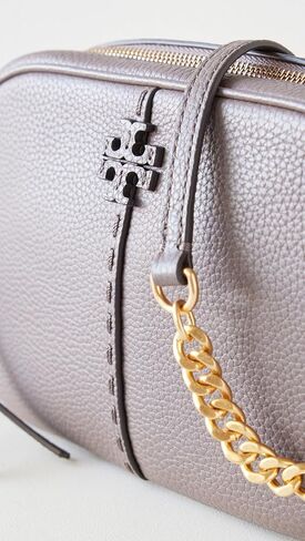 Tory Burch Women's Mcgraw Camera Bag, Silver Maple, One Size in Saudi Arabia