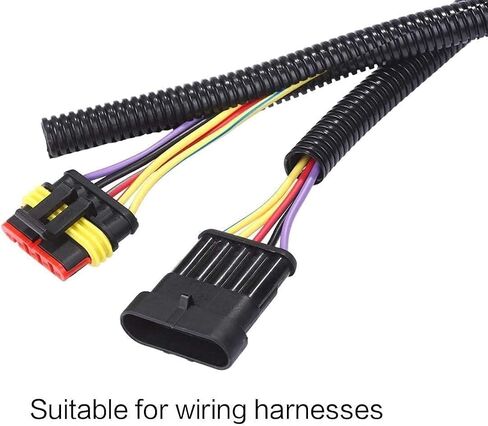 YXQ 14.5mm Corrugated Hose, 5m/16.4Ft Flexible Conduit Corrugated Electric Wiring Tubing Pipe for Protecting Electrical Cables,Black PE Plastic in Saudi Arabia
