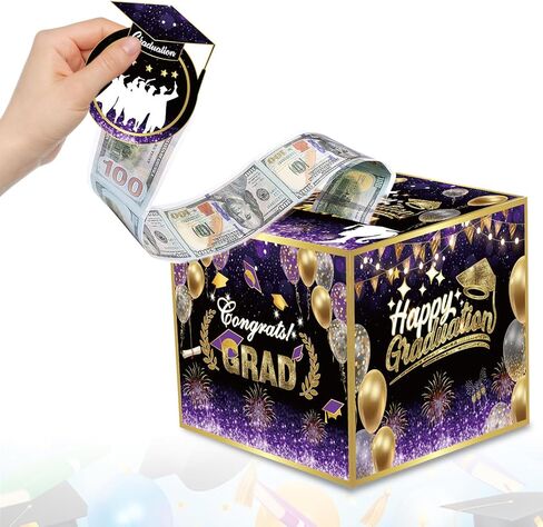 Estivaux 2024 Graduation Money Box for Cash Gift Pull, Congrats Grad Card Box Green Cardboard Card Box Pull Out Class of 2024 Money Gift Box Holder for Graduation Party Supplies in Saudi Arabia