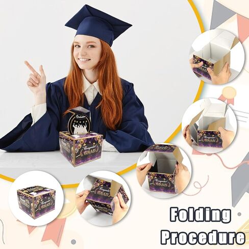 Estivaux 2024 Graduation Money Box for Cash Gift Pull, Congrats Grad Card Box Green Cardboard Card Box Pull Out Class of 2024 Money Gift Box Holder for Graduation Party Supplies in Saudi Arabia