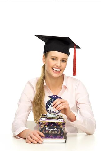 Estivaux 2024 Graduation Money Box for Cash Gift Pull, Congrats Grad Card Box Green Cardboard Card Box Pull Out Class of 2024 Money Gift Box Holder for Graduation Party Supplies in Saudi Arabia