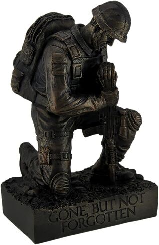 Zeckos Silent Salute - Kneeling Military Soldier with Rifle In Ground Memorial Resin Statue - for Indoor or Outdoor Display - 8.5 Inches Tall - Antique Bronze Finish in Saudi Arabia
