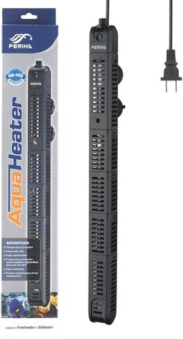 Periha 300W Black Aquarium Heater Fully Submersible Fast Heating Fish Turtle Tank Cuboid Safe Protective Case Heaters Temperature Adjustable for 80 Galloon in Saudi Arabia