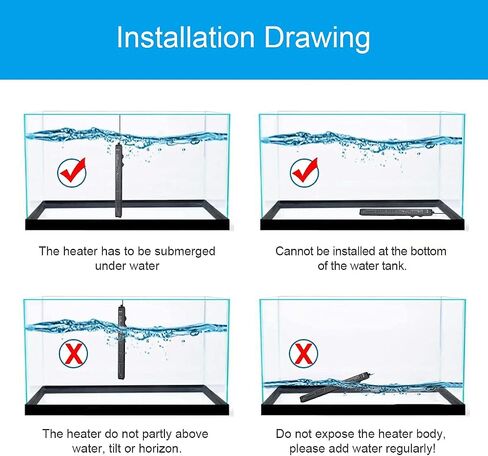 Periha 300W Black Aquarium Heater Fully Submersible Fast Heating Fish Turtle Tank Cuboid Safe Protective Case Heaters Temperature Adjustable for 80 Galloon in Saudi Arabia