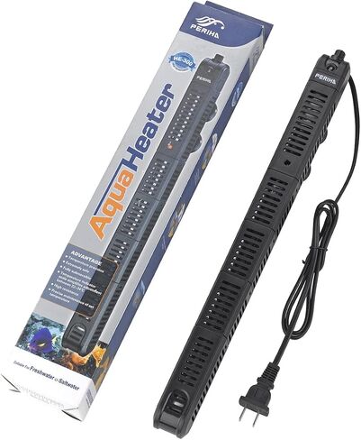 Periha 300W Black Aquarium Heater Fully Submersible Fast Heating Fish Turtle Tank Cuboid Safe Protective Case Heaters Temperature Adjustable for 80 Galloon in Saudi Arabia