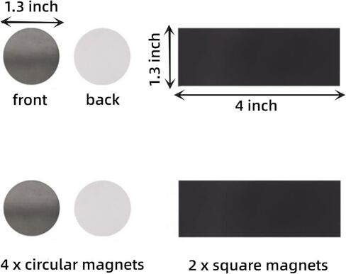 6 عبوات من مغناطيسات ذاتية اللصق، أوراق مغناطيسية مع دعامة لاصقة قوية، تتضمن 4 مغناطيسات دائرية و2 مغناطيسات مربعة، مغناطيسات مرنة للحرف اليدوية في المنزل والمكتب والمدرسة، وأدوات المطبخ الثابتة in Kuwait