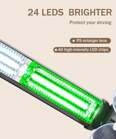 2x10.7inch Emergency Strobe Lights Bar,Car Accessories 1002L Emergency Strobe Traffic Advisor Light Bar,LED Emergency Strobe Dash Light Bar,Front/Rear Windshield Visor Light (Amber/White) in Saudi Arabia