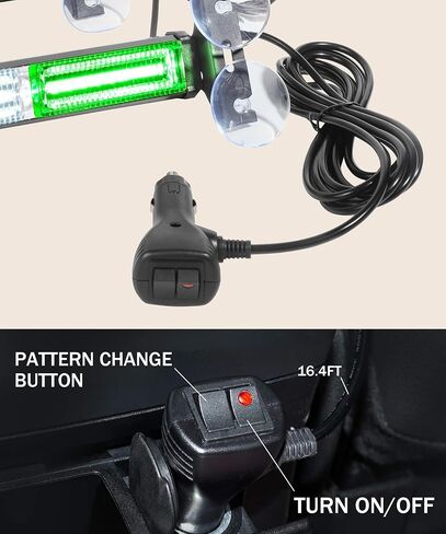2x10.7inch Emergency Strobe Lights Bar,Car Accessories 1002L Emergency Strobe Traffic Advisor Light Bar,LED Emergency Strobe Dash Light Bar,Front/Rear Windshield Visor Light (Amber/White) in Saudi Arabia