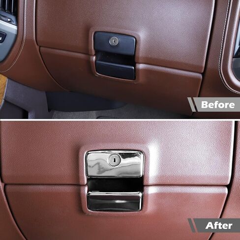 ل تشيفي سيلفرادو صندوق القفازات مزلاج غطاء الكسوة ل شيفروليه سيلفرادو ل سيارة GMC موديل سييرا 2014-2018 كروم الملحقات الداخلية in Kuwait