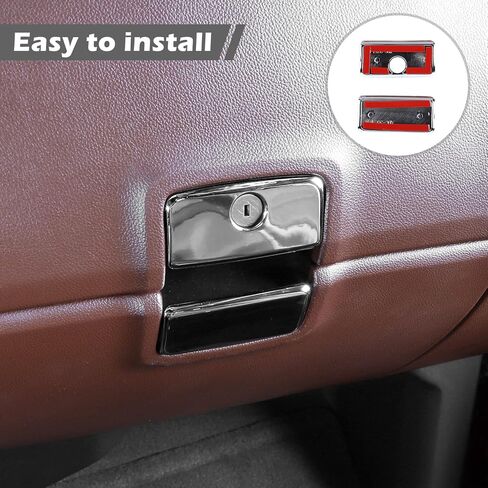 ل تشيفي سيلفرادو صندوق القفازات مزلاج غطاء الكسوة ل شيفروليه سيلفرادو ل سيارة GMC موديل سييرا 2014-2018 كروم الملحقات الداخلية in Kuwait