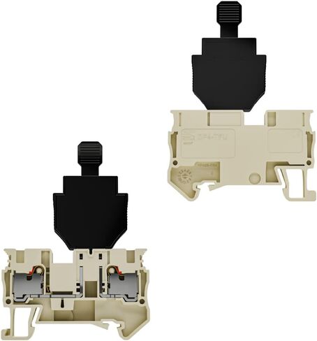 كتل طرفية لصمامات السكك الحديدية Din 10 قطع DP4-TFU(5X20)، 300 فولت 12 أمبير، 24-10AWG، 2 اتصال، موصل طرفي للدفع، مستوى واحد، بيج، كتلة طرفية للدفع، تركيب السكك الحديدية in Kuwait