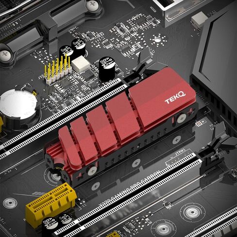 M.2 2280 SSD heatsink, Double-Sided Heat Sink, with Thermal Silicone pad for PC M.2 PCIE NVMe SSD or M.2 SATA SSD (RED) in Saudi Arabia