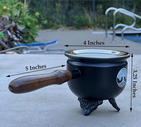Large Metal Charcoal Incense Burner with Wooden Handle (Tree of Life) in Saudi Arabia