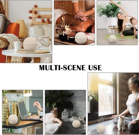 ELLDOO Natural Travertine Incense Cone Holder, Home Decor Handmade Ball Shape Incense Burner for Yoga Meditation SPA Reading, Beige in Kuwait