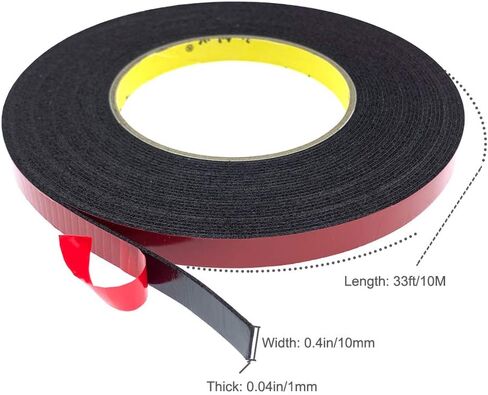 شريط لاصق إسفنجي مزدوج الجوانب مقاس 10 مم من Maerd، شريط لاصق إسفنجي للاستخدام الداخلي والخارجي لتزيين الحرف اليدوية، لوحة إعلانات LED، شريط إطار الصورة (0.4 بوصة × 33 قدم) in Kuwait