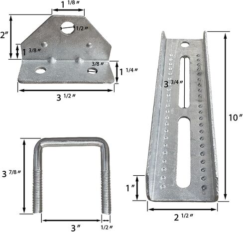 A.A 10" Galvanized Swivel Top Bunk Bracket Kit with Hardware for Boat Trailer, fits 2x3 Cross Members, Heavy Duty in Saudi Arabia