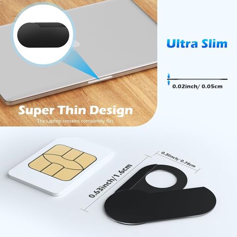 غطاء كاميرا ويب معدني قابل للدوران من imluckies [عبوة من قطعتين]، غطاء كاميرا رفيع للغاية 0.02 بوصة لهاتف iPhone، والكمبيوتر المحمول، وMacBook Pro/Air، وأجهزة الكمبيوتر الشخصي، وiPad وما إلى ذلك. مانع الويب يحمي خصوصيتك، أسود in Kuwait