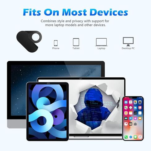 غطاء كاميرا ويب معدني قابل للدوران من imluckies [عبوة من قطعتين]، غطاء كاميرا رفيع للغاية 0.02 بوصة لهاتف iPhone، والكمبيوتر المحمول، وMacBook Pro/Air، وأجهزة الكمبيوتر الشخصي، وiPad وما إلى ذلك. مانع الويب يحمي خصوصيتك، أسود in Kuwait