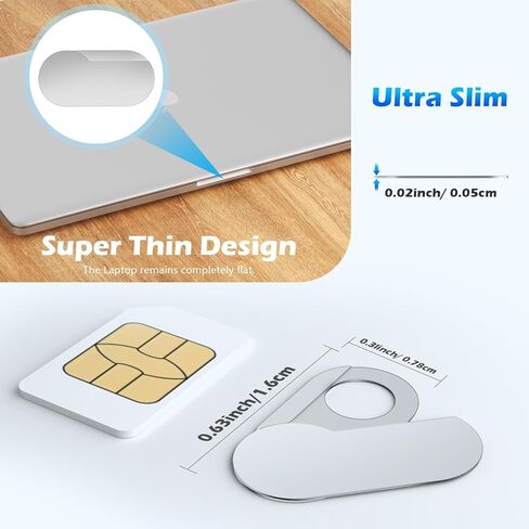 غطاء كاميرا ويب معدني قابل للدوران من imluckies [عبوة من قطعتين]، غطاء كاميرا رفيع للغاية 0.02 بوصة لهاتف iPhone، والكمبيوتر المحمول، وMacBook Pro/Air، وأجهزة الكمبيوتر الشخصية، وiPad وما إلى ذلك. مانع الويب يحمي خصوصيتك، فضي in Kuwait