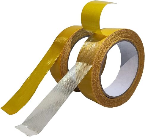 2 Packs Double Sided Heavy Duty Tape Multifunctional Fabric Tape High Stickness Strong 1inchx66ft(20m) Clear Thin Two Sided Tape for Clothes,Carpet,Mounting,Balloon,Wig (1inchx66ft(20m)) in Saudi Arabia