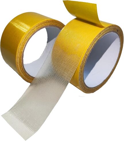 2 Packs Double Sided Heavy Duty Tape Multifunctional Fabric Tape High Stickness Strong 1inchx66ft(20m) Clear Thin Two Sided Tape for Clothes,Carpet,Mounting,Balloon,Wig (1inchx66ft(20m)) in Saudi Arabia