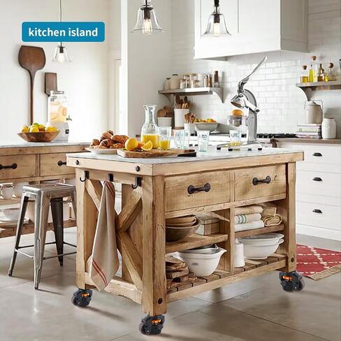 Skelang 4 Pcs Stem Leveling Machine Caster, Retractable Caster Wheel for Industrial Machine Equipment, Heavy Workbench, Movable Furniture, Total Load Capacity 2200Lbs in Kuwait