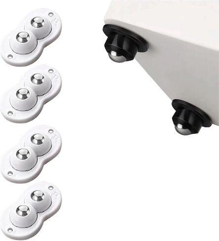 4 PCS Black Mini Self Adhesive Caster Wheels - Sliding Universal Stick Small Adhesive Wheels - for Coffee Table-Coffee Maker-Luggage-Furniture（ with 4 Stainless Steel Rolling Balls） in Kuwait