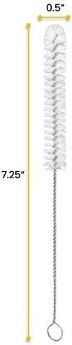 Semi-Micro Test Tube Brush, 9" Long - White Nylon, Twisted Wire Handle - Ideal for 6-10mm Diameter Test Tubes - Eisco Labs in Saudi Arabia