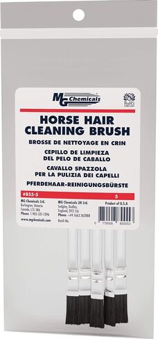MG Chemicals 855 Technical Cleaning Brush for Electronics, 6" Tin Handle, Horse Hair Bristles, 1/4" Length x 3/8" Width (Bag of 5 Brushes) (855-5) in Saudi Arabia