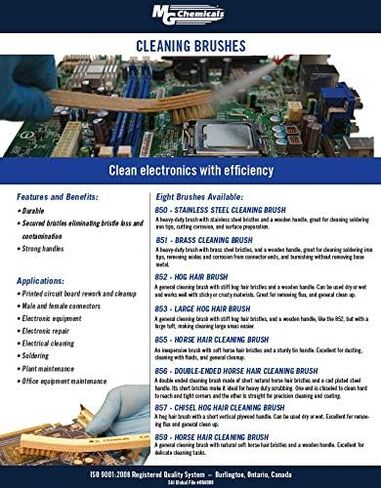 MG Chemicals 855 Technical Cleaning Brush for Electronics, 6" Tin Handle, Horse Hair Bristles, 1/4" Length x 3/8" Width (Bag of 5 Brushes) (855-5) in Saudi Arabia