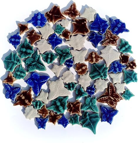 بلاط سيراميك مزجج للحرف اليدوية، بلاط فسيفساء بورسلين بنمط حشرات عشوائية 1 رطل للحرف اليدوية، فراشة نحلة اليعسوب لمشاريع فنية الفسيفساء والديكورات الخارجية in Kuwait