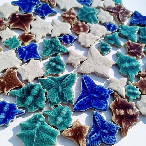 بلاط سيراميك مزجج للحرف اليدوية، بلاط فسيفساء بورسلين بنمط حشرات عشوائية 1 رطل للحرف اليدوية، فراشة نحلة اليعسوب لمشاريع فنية الفسيفساء والديكورات الخارجية in Kuwait