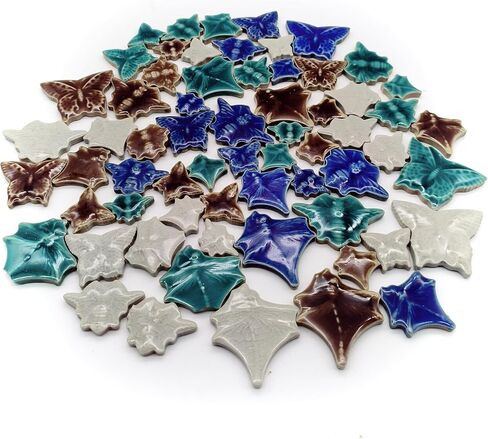 بلاط سيراميك مزجج للحرف اليدوية، بلاط فسيفساء بورسلين بنمط حشرات عشوائية 1 رطل للحرف اليدوية، فراشة نحلة اليعسوب لمشاريع فنية الفسيفساء والديكورات الخارجية in Kuwait