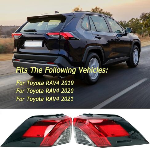 مجموعة مصابيح خلفية LED خلفية، مصباح خلفي للفرامل الخارجي لجانب الركاب الأيمن، لسيارة Toyota RAV4 2019 2020 2021، استبدال #81550-0R090، TO2805148 in Kuwait