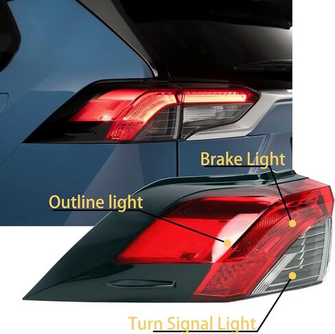 مجموعة مصابيح خلفية LED خلفية، مصباح خلفي للفرامل الخارجي لجانب الركاب الأيمن، لسيارة Toyota RAV4 2019 2020 2021، استبدال #81550-0R090، TO2805148 in Kuwait