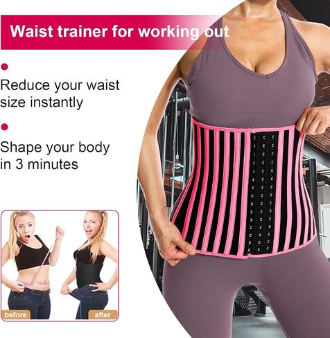 Waist Trainer for Women,Body Shaper Waist Trimmer Belt Latex Sauna Sweat Absorbing Corset in Saudi Arabia