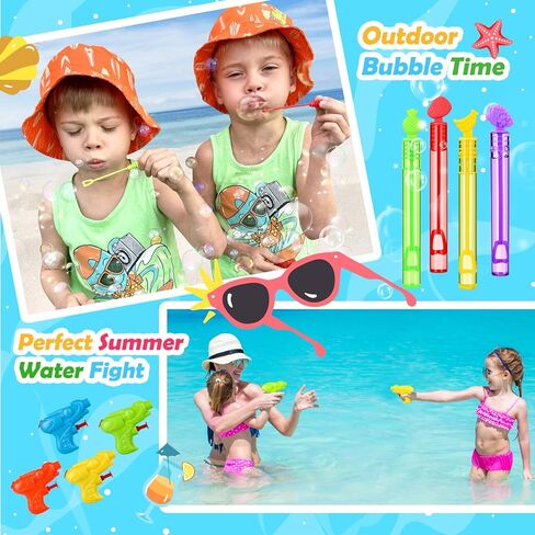 هدايا حفلات حمام السباحة، هدايا حفلات الشاطئ للأطفال 3-4-5-8-12، 96 قطعة من أكياس الهدايا الجيدة للأطفال ألعاب الصيف، كرات الشاطئ، أقلام التلوين، كتب التلوين ألعاب حمام السباحة على الشاطئ للأطفال الذين تتراوح أعمارهم بين 4-8-12 لوازم حفلات حمام السباحة in Kuwait