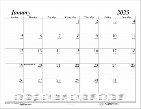 House of Doolittle 2025 Monthly Desk Pad Calendar, Economy, 22 x 17 Inches, January - December (HOD12402-25) in Kuwait