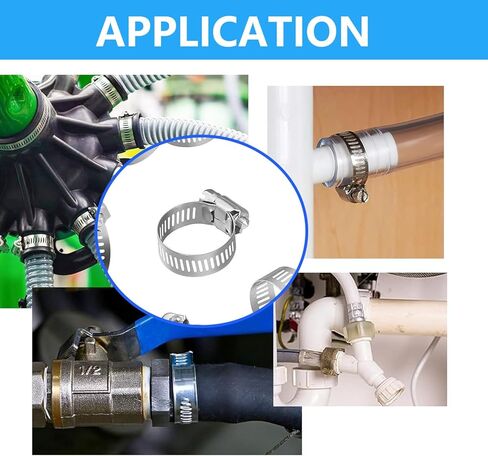 40PCS Hose Clamp Set，1/4''–1-1/8'' 304 Stainless Steel Worm Gear Hose Clamps Kit in Kuwait