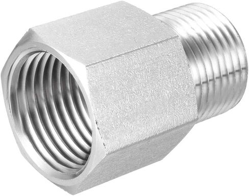 uxcell Pipe Fitting Reducer Adapter M20X1.5 Male to 1/2 G Female, Stainless Steel for Water Oil Air Pressure Gauge in Saudi Arabia