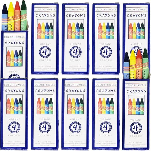 أقلام تلوين ملونة كبيرة الحجم 4 عبوات - عبوات أقلام تلوين للمطاعم - 10 عبوات 4 أقلام تلوين لكل عبوة (إجمالي 40 قلم تلوين) in Kuwait