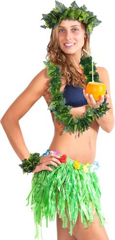 BESTOYARD Necklace Set Bracelets Set Bracelets Sets Dance Flower Garland Makeup Set Scrunchie Set Hawaiian Leis Leaves Wreath Set Hawaiian Garland Leaves Mosaic in Saudi Arabia