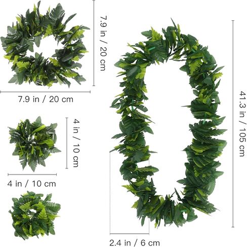 BESTOYARD Necklace Set Bracelets Set Bracelets Sets Dance Flower Garland Makeup Set Scrunchie Set Hawaiian Leis Leaves Wreath Set Hawaiian Garland Leaves Mosaic in Saudi Arabia