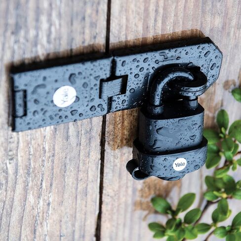 قفل مصفح عريض عالي الأمان مقاوم للطقس من Yale مقاس 2-1/16 بوصة مع سلسلة مقاس 15/16 بوصة و3 مفاتيح على حد سواء للبوابة الخارجية والسياج والتخزين in Kuwait