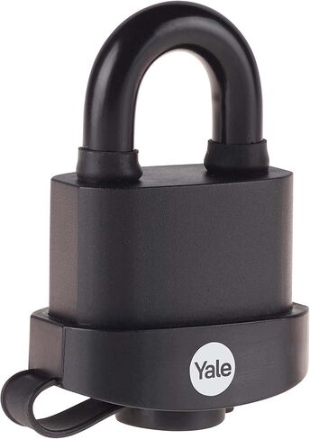 قفل مصفح عريض عالي الأمان مقاوم للطقس من Yale مقاس 2-1/16 بوصة مع سلسلة مقاس 15/16 بوصة و3 مفاتيح على حد سواء للبوابة الخارجية والسياج والتخزين in Kuwait