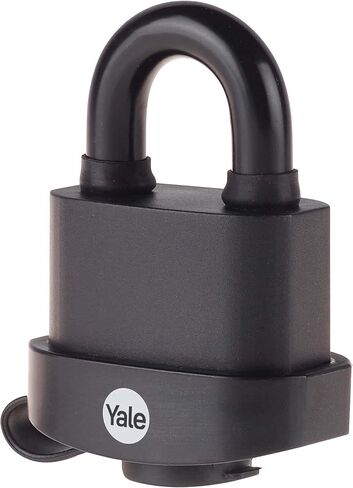 قفل مصفح عريض عالي الأمان مقاوم للطقس من Yale مقاس 2-1/16 بوصة مع سلسلة مقاس 15/16 بوصة و3 مفاتيح على حد سواء للبوابة الخارجية والسياج والتخزين in Kuwait